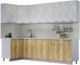 Миниатюра изображения товара Кухонный гарнитур Интерлиния Мила Лайт 1.2x2.7 (бетон лайт/дуб золотой/опал светлый)