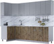 Миниатюра изображения товара Кухонный гарнитур Интерлиния Мила Лайт 1.2x2.7 (серебро/дуб веллингтон/белый гранит)
