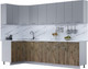 Миниатюра изображения товара Кухонный гарнитур Интерлиния Мила Лайт 1.2x2.8 (серебро/дуб веллингтон/белый гранит)
