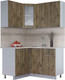 Миниатюра изображения товара Кухонный гарнитур Интерлиния Мила 12x14 (дуб веллингтон/дуб веллингтон/травертин серый)