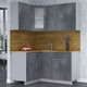 Миниатюра изображения товара Кухонный гарнитур Интерлиния Мила 12x15 (бетон потленд/бетон портленд/дуб бунратти)