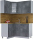 Миниатюра изображения товара Кухонный гарнитур Интерлиния Мила 12x15 (бетон потленд/бетон портленд/дуб бунратти)
