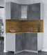 Миниатюра изображения товара Кухонный гарнитур Интерлиния Мила 12x12 (бетон потленд/бетон портленд/дуб бунратти)