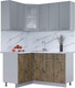 Миниатюра изображения товара Кухонный гарнитур Интерлиния Мила 12x15 (серебро/дуб веллингтон/белый гранит)