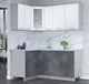 Миниатюра изображения товара Кухонный гарнитур Interline Мила 12x17 (белый платинум/бетон портленд/белый гранит)