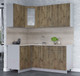Миниатюра изображения товара Кухонный гарнитур Интерлиния Мила 12x18 (дуб веллингтон/дуб веллингтон/травертин серый)