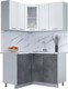 Миниатюра изображения товара Кухонный гарнитур Интерлиния Мила 12x13 (белый платинум/бетон портленд/белый гранит)