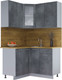 Миниатюра изображения товара Кухонный гарнитур Интерлиния Мила 12x13 (бетон потленд/бетон портленд/дуб бунратти)