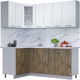 Миниатюра изображения товара Кухонный гарнитур Интерлиния Мила 12x19 (белый платинум/дуб веллингтон/белый гранит)