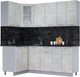 Миниатюра изображения товара Кухонный гарнитур Интерлиния Мила 12x20 (бетон лайт/бетон лайт/кастилло темный)