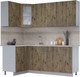 Миниатюра изображения товара Кухонный гарнитур Интерлиния Мила 12x20 (дуб веллингтон/дуб веллингтон/травертин серый)