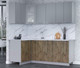 Миниатюра изображения товара Кухонный гарнитур Интерлиния Мила 12x20 (серебро/дуб веллингтон/белый гранит)