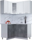 Миниатюра изображения товара Кухонный гарнитур Интерлиния Мила 12x14 (белый платинум/бетон портленд/белый гранит)