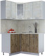 Миниатюра изображения товара Кухонный гарнитур Интерлиния Мила 12x14 (бетон лайт/дуб веллингтон/опал светлый)