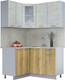 Миниатюра изображения товара Кухонный гарнитур Интерлиния Мила 12x14 (бетон лайт/дуб золотой/опал светлый)