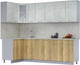 Миниатюра изображения товара Кухонный гарнитур Интерлиния Мила 12x25 (бетон лайт/дуб золотой/опал светлый)