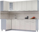 Миниатюра изображения товара Кухонный гарнитур Интерлиния Мила 12x25 (персидский жемчуг/персидский жемчуг/травертин серый)