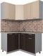Миниатюра изображения товара Кухонный гарнитур Интерлиния Мила Лайт 1.2x1.4 (дуб молочный/дуб венге/опал светлый)