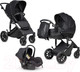 Миниатюра изображения товара Детская универсальная коляска Farfello Molly Trio 3 в 1 (Total Black)