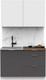 Миниатюра изображения товара Кухонный гарнитур Интермебель Микс Топ-1 1.2м (белый премиум/графит серый/дуб вотан)