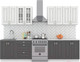 Миниатюра изображения товара Кухонный гарнитур Интермебель Бостон-8 2.4 (акация белая/акация графит/дуб вотан)