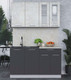 Миниатюра изображения товара Кухонный гарнитур Интерлиния Мила 14 (бетон лайт/антрацит/опал светлый)