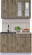 Миниатюра изображения товара Кухонный гарнитур Интерлиния Мила 12 (дуб веллингтон/дуб веллингтон/травертин серый)