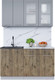 Миниатюра изображения товара Кухонный гарнитур Интерлиния Мила 14-60 (серебро/дуб веллингтон/белый гранит)