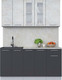 Миниатюра изображения товара Кухонный гарнитур Интерлиния Мила 16-60 (бетон лайт/антрацит/опал светлый)