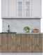 Миниатюра изображения товара Кухонный гарнитур Интерлиния Мила 16-60 (вудлайн кремовый/дуб веллингтон/серый каспий)