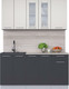 Миниатюра изображения товара Кухонный гарнитур Интерлиния Мила 16-60 (персидский жемчуг/антрацит/травертин серый)