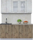 Миниатюра изображения товара Кухонный гарнитур Интерлиния Мила 17-60 (бетон лайт/дуб веллингтон/опал светлый)