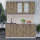 Миниатюра изображения товара Кухонный гарнитур Интерлиния Мила 17-60 (дуб веллингтон/дуб веллингтон/травертин серый)