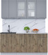 Миниатюра изображения товара Кухонный гарнитур Интерлиния Мила 18-60 (серебро/дуб веллингтон/белый гранит)