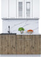Миниатюра изображения товара Кухонный гарнитур Интерлиния Мила 15 (белый платинум/дуб веллингтон/белый гранит)