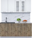 Миниатюра изображения товара Кухонный гарнитур Интерлиния Мила 17 (белый платинум/дуб веллингтон/белый гранит)