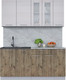 Миниатюра изображения товара Кухонный гарнитур Интерлиния Мила 17 (вудлайн кремовый/дуб веллингтон/серый каспий)
