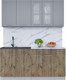 Миниатюра изображения товара Кухонный гарнитур Интерлиния Мила 17 (серебро/дуб веллингтон/белый гранит)