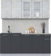 Миниатюра изображения товара Кухонный гарнитур Интерлиния Мила 19 (бетон лайт/антрацит/опал светлый)