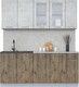 Миниатюра изображения товара Кухонный гарнитур Интерлиния Мила 19 (бетон лайт/дуб веллингтон/опал светлый)