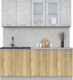 Миниатюра изображения товара Кухонный гарнитур Интерлиния Мила 19 (бетон лайт/дуб золотой/опал светлый)