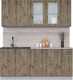 Миниатюра изображения товара Кухонный гарнитур Интерлиния Мила 19 (дуб веллингтон/дуб веллингтон/травертин серый)