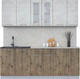 Миниатюра изображения товара Кухонный гарнитур Интерлиния Мила 21 (бетон лайт/дуб веллингтон/опал светлый)