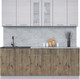 Миниатюра изображения товара Кухонный гарнитур Интерлиния Мила 21 (вудлайн кремовый/дуб веллингтон/серый каспий)