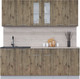 Миниатюра изображения товара Кухонный гарнитур Интерлиния Мила 21 (дуб веллингтон/дуб веллингтон/травертин серый)