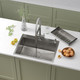 Миниатюра изображения товара Мойка кухонная Roxen Simple 560220-65 с коландером и дозатором (сатин)