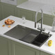 Миниатюра изображения товара Мойка кухонная Roxen Vespa 560230-70R с коландером и дозатором (сатин)