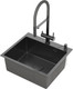 Миниатюра изображения товара Мойка кухонная Roxen Simple 560220-55B PVD c коландером и дозатором (графит)