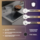 Миниатюра изображения товара Мойка кухонная Roxen Snake 560220-60-S c коландером и дозатором (сатин текстурный)