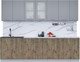 Миниатюра изображения товара Кухонный гарнитур Интерлиния Мила 27 (серебро/дуб веллингтон/белый гранит)